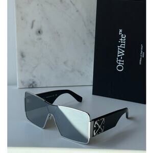 NEW Off White Aspen Metal Unisex Sunglasses in Silver Mirror